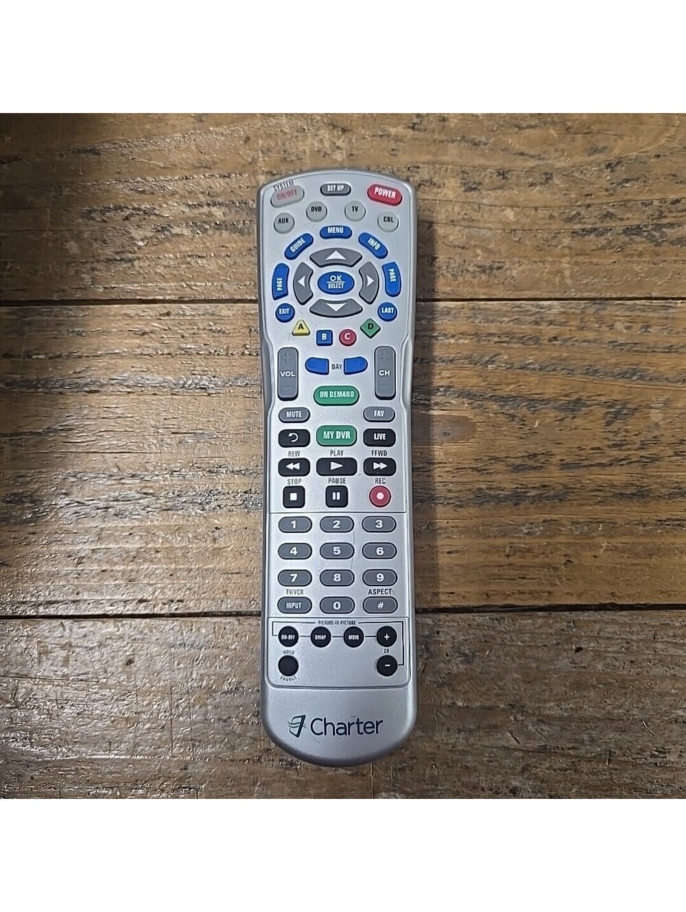 Charter Spectrum 4-Device Universal Remote Control, Silver - AUX DVD TV CABLE!!